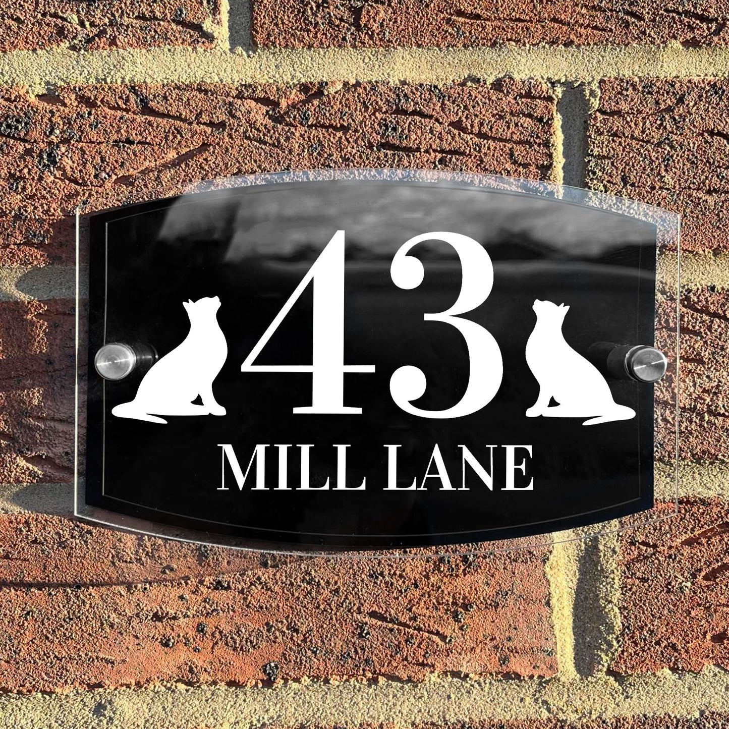 Contemporary House Sign Cat Design Custom Door Sign Personalised