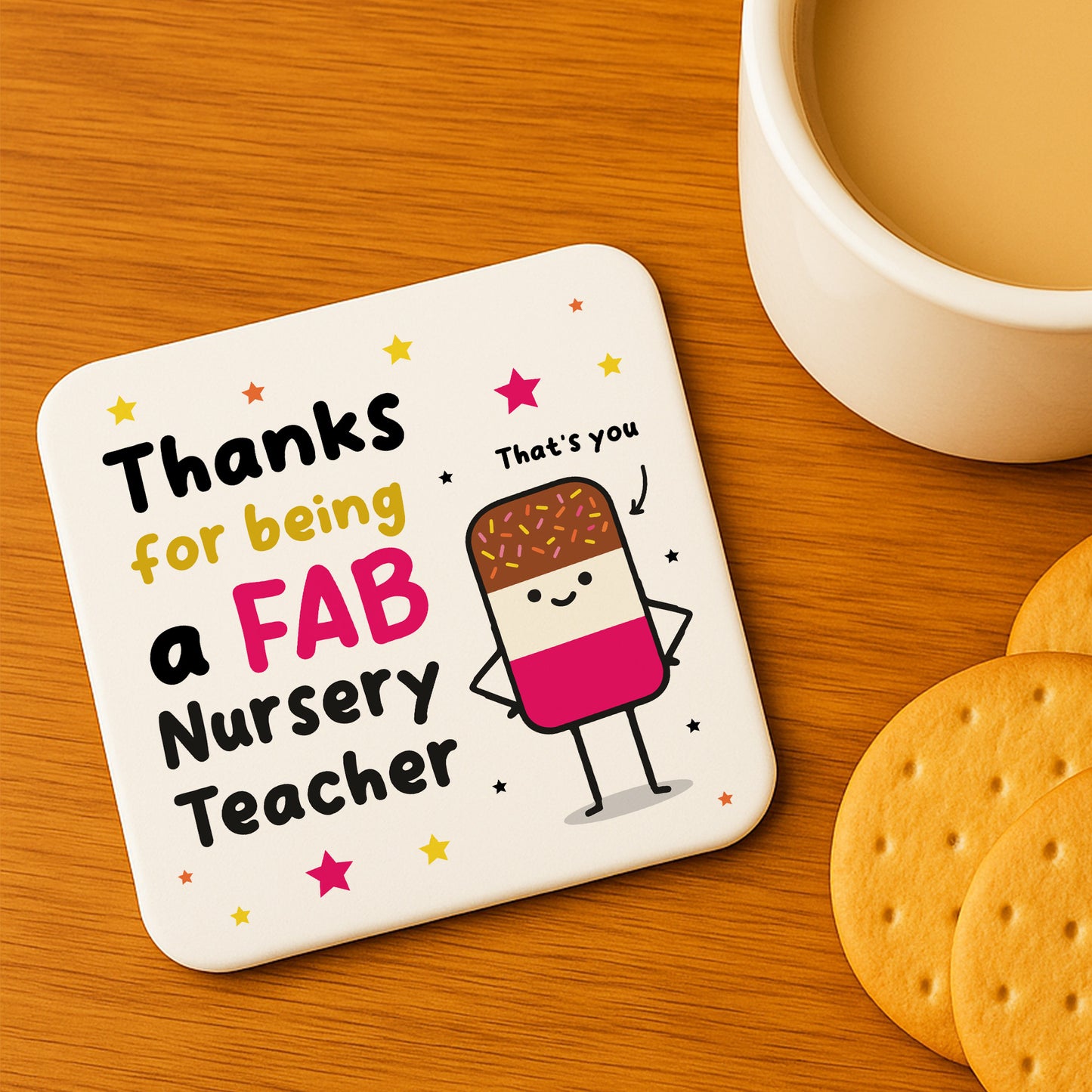 Nursery Teacher Coaster Thank You Gift FAB Teacher Appreciation