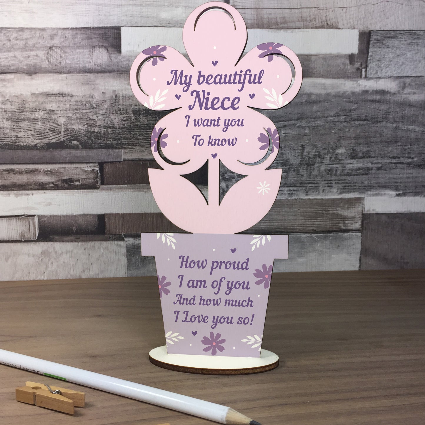Birthday Christmas Gifts For Niece Wooden Flower Niece Gifts