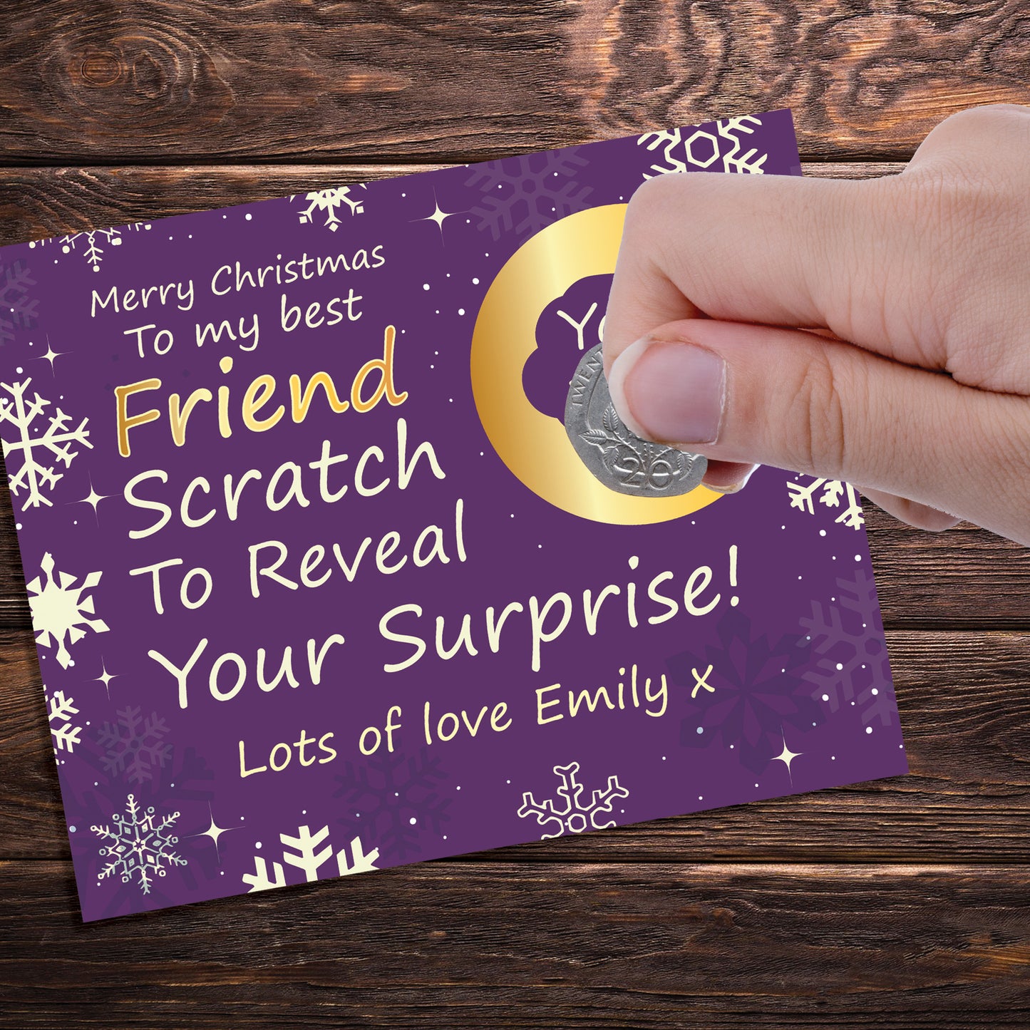 Personalised Best Friend Christmas Scratch Reveal Card Surprise