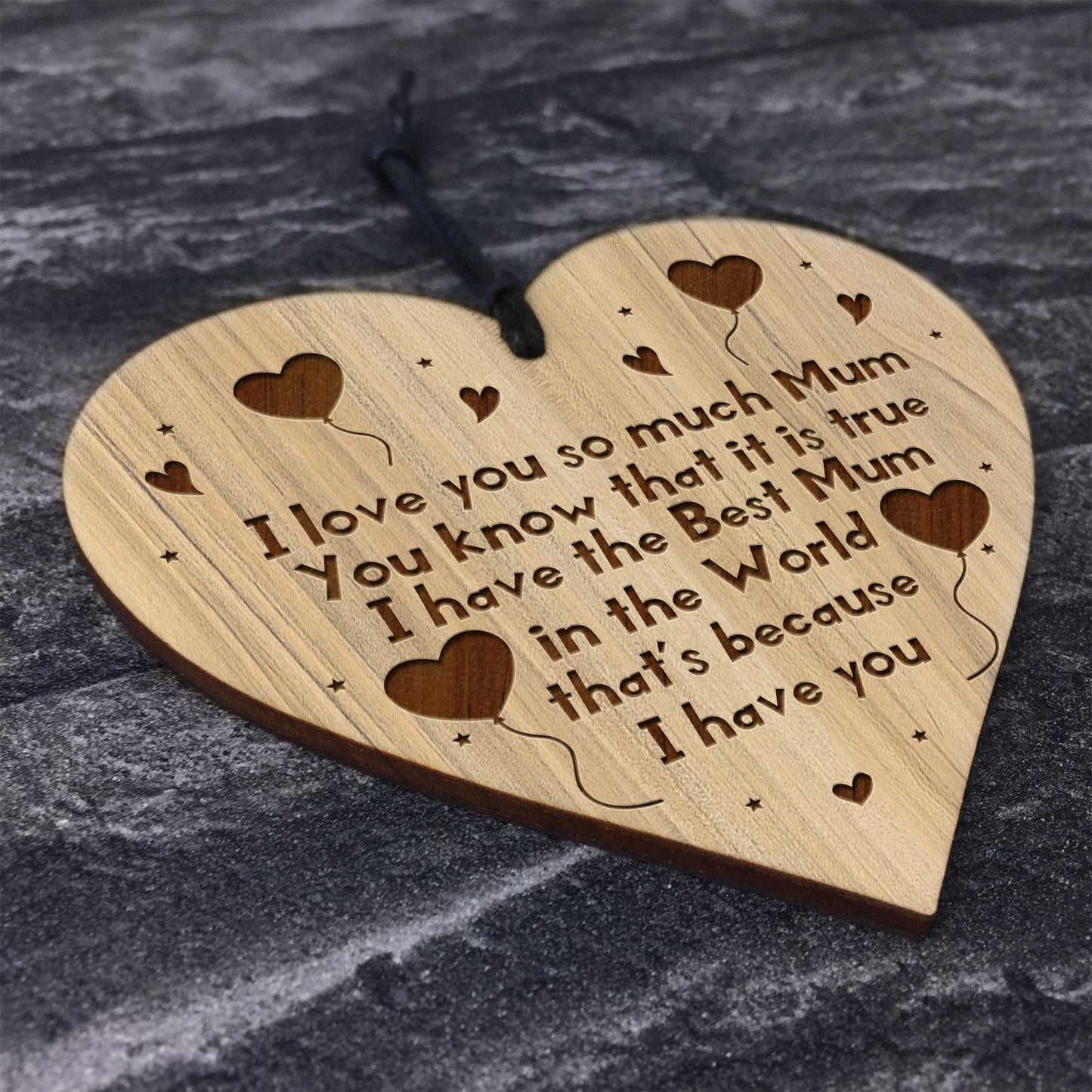 Mum Gifts For Birthday Engraved Wood Heart Gift For Mum