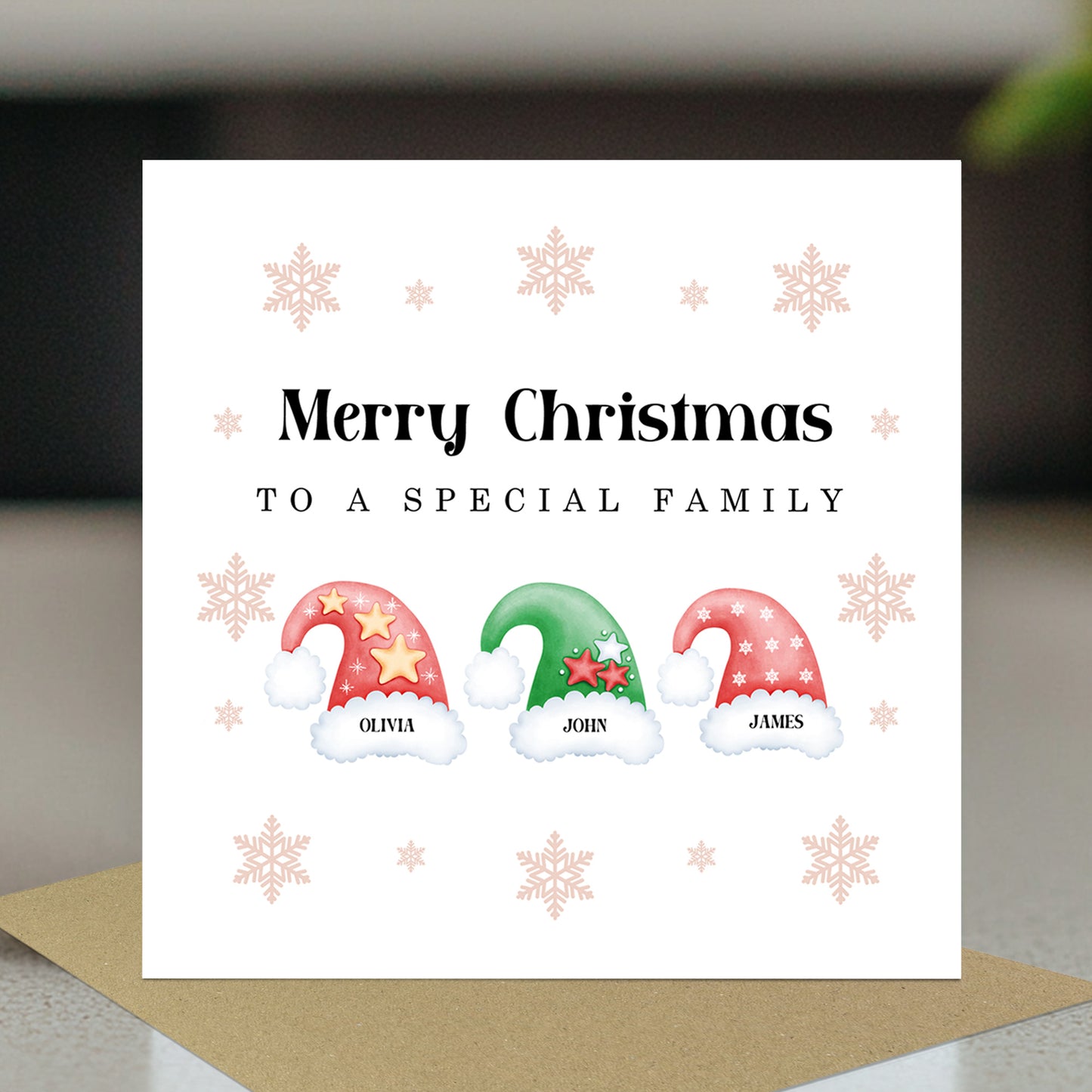 Personalised Family Christmas Card With Envelope Family Cards