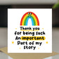 Thank You Card For Teacher Teaching Assistant Nursery Tutor