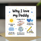 Daddy Card Why I Love Daddy Card Birthday Card for Daddy
