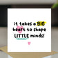 Thank You Card For Teacher With Kraft Envelope Big Heart
