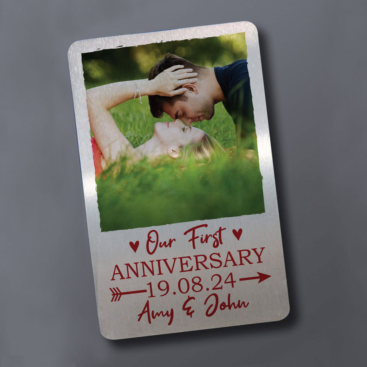 Personalised First 1st Anniversary Wallet Photo Gift For Him Her