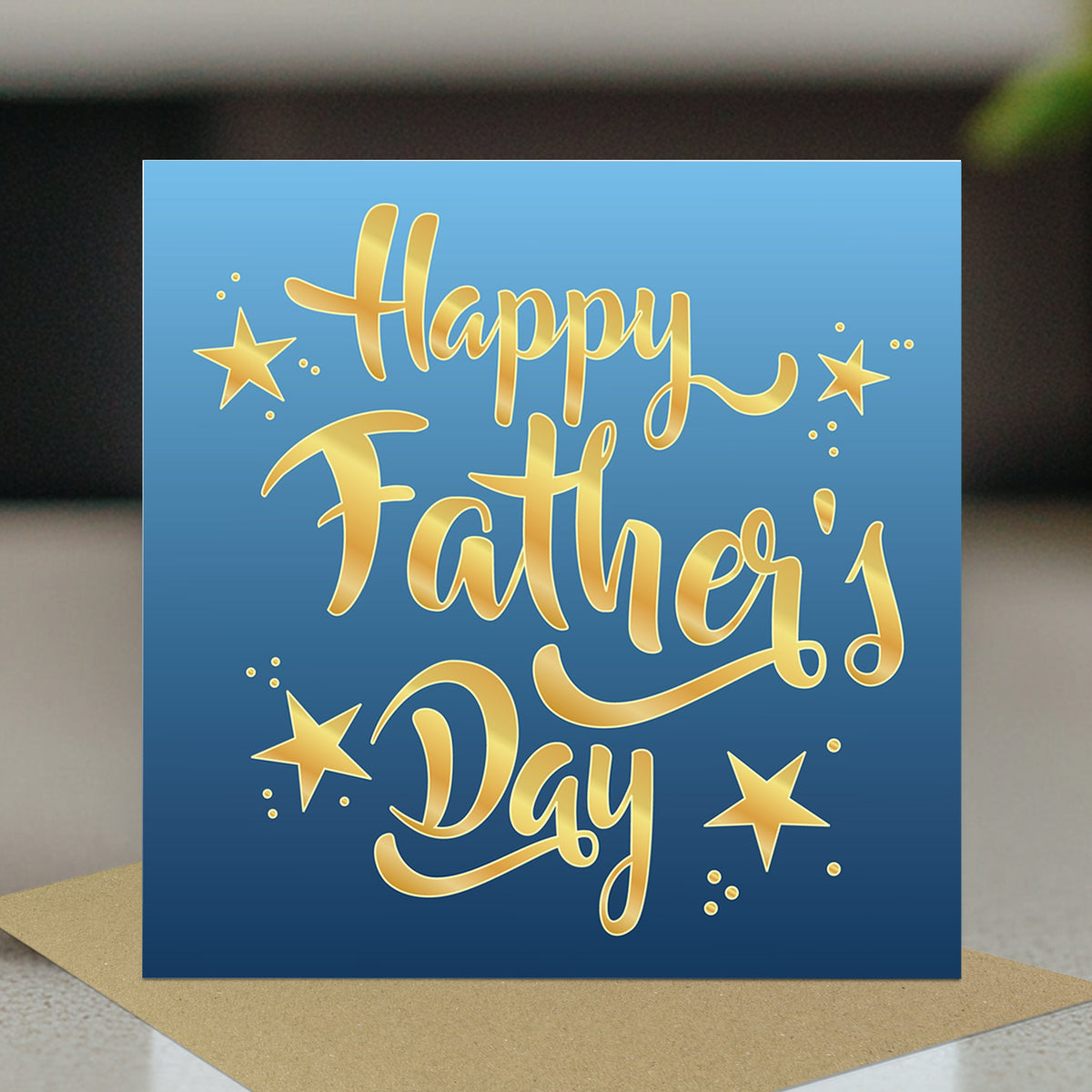 Card For Dad For Fathers Day With Envelope Included Gold Stars