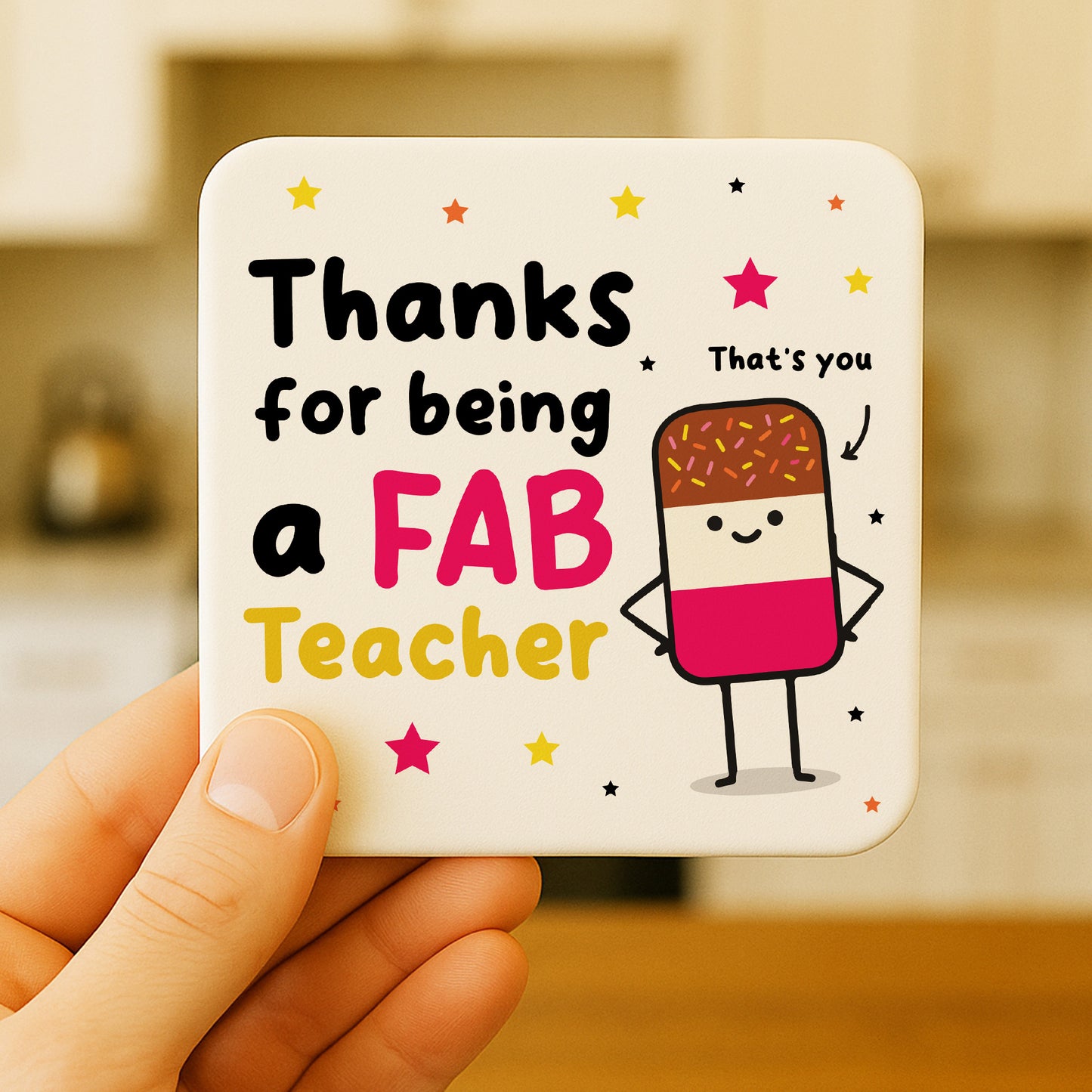 Teacher Coaster Thank You Gift FAB Teacher Appreciation Gift