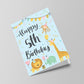 5th Birthday Jungle Animals Card for Girls Boys 5 Year Old Child