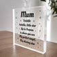 Mum Memorial Plaque For Mothers Day Birthday In Memory Plaque