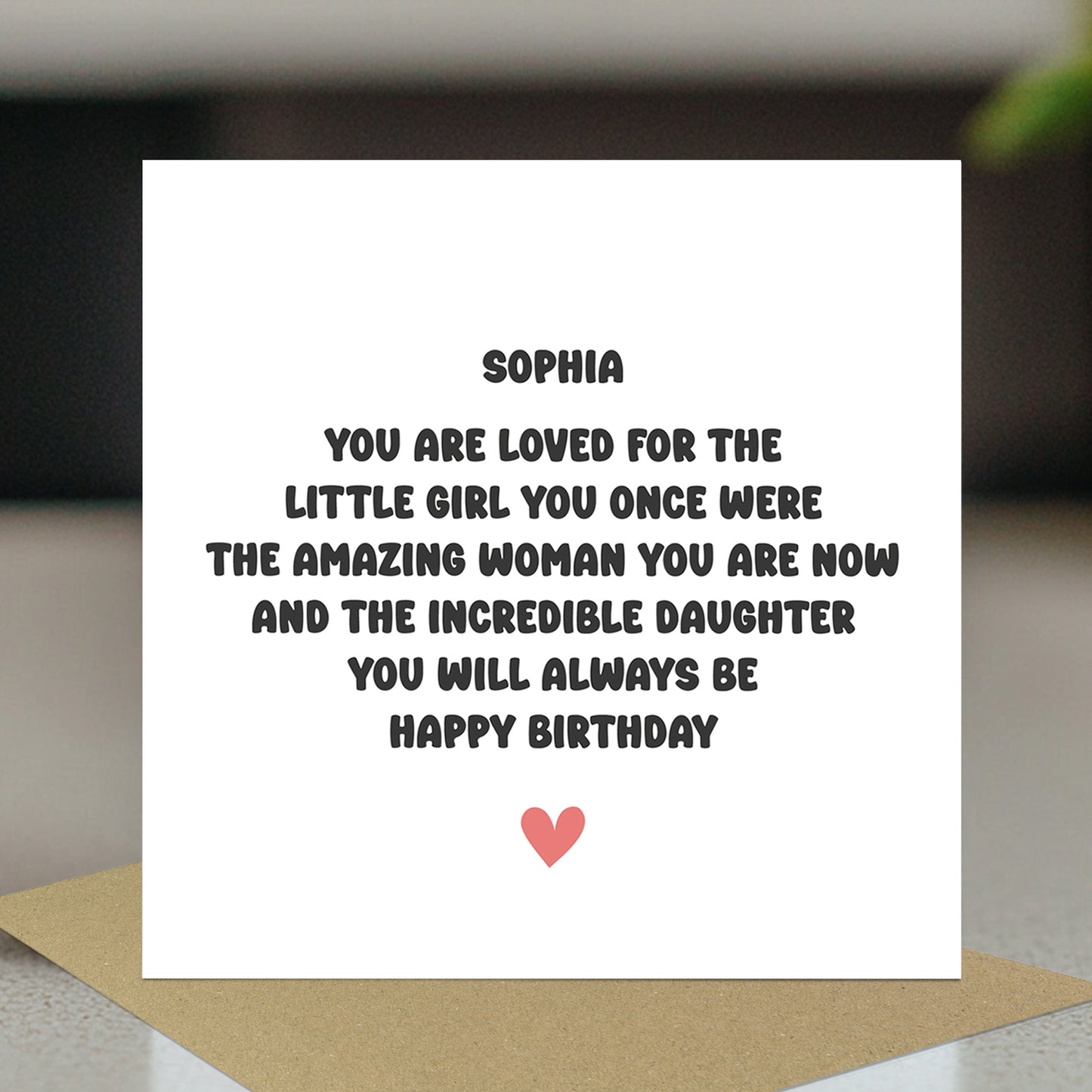 Personalised Daughter Birthday Card With Any Name Card From Mum