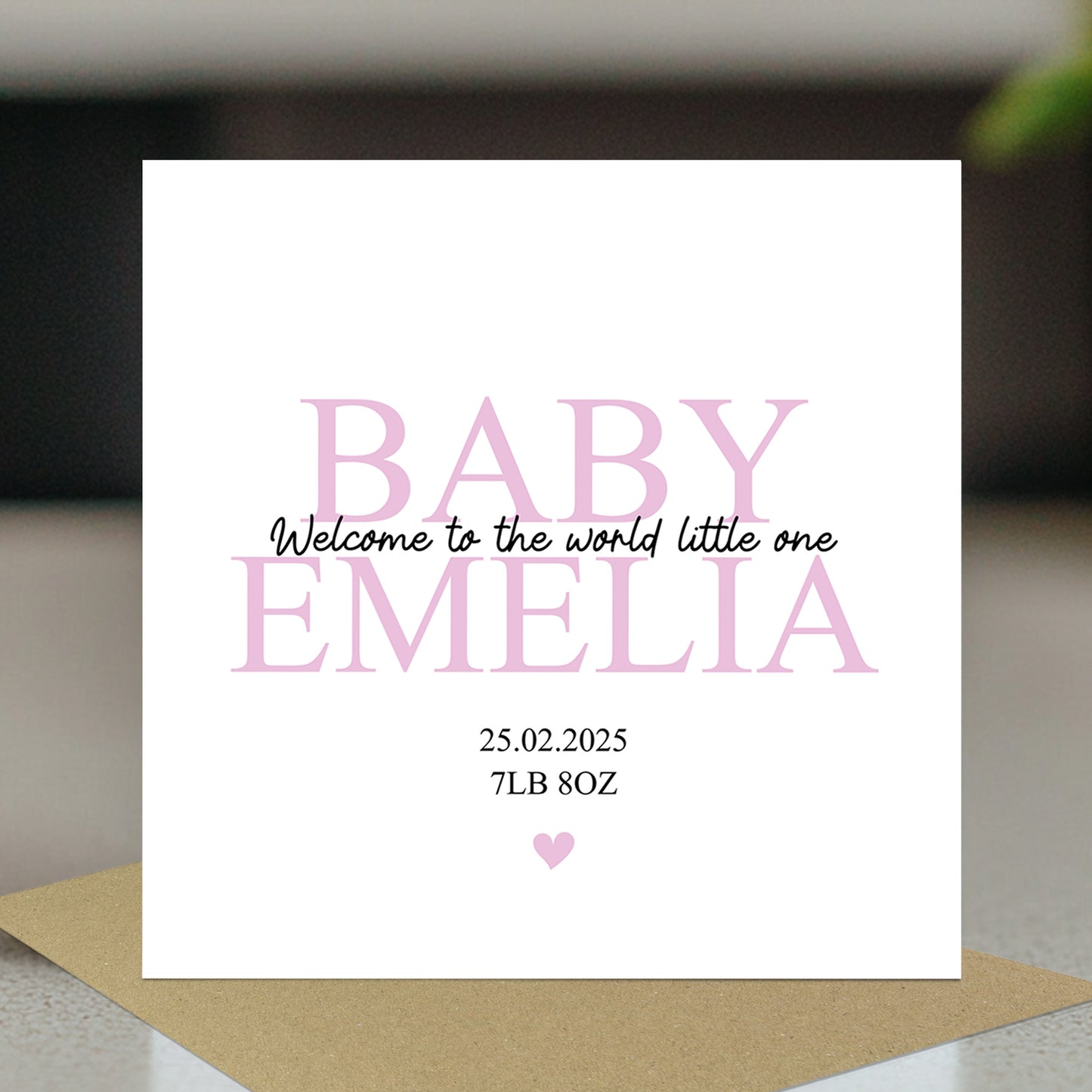 Welcome To The World Baby Girl Card Personalised Newborn Baby