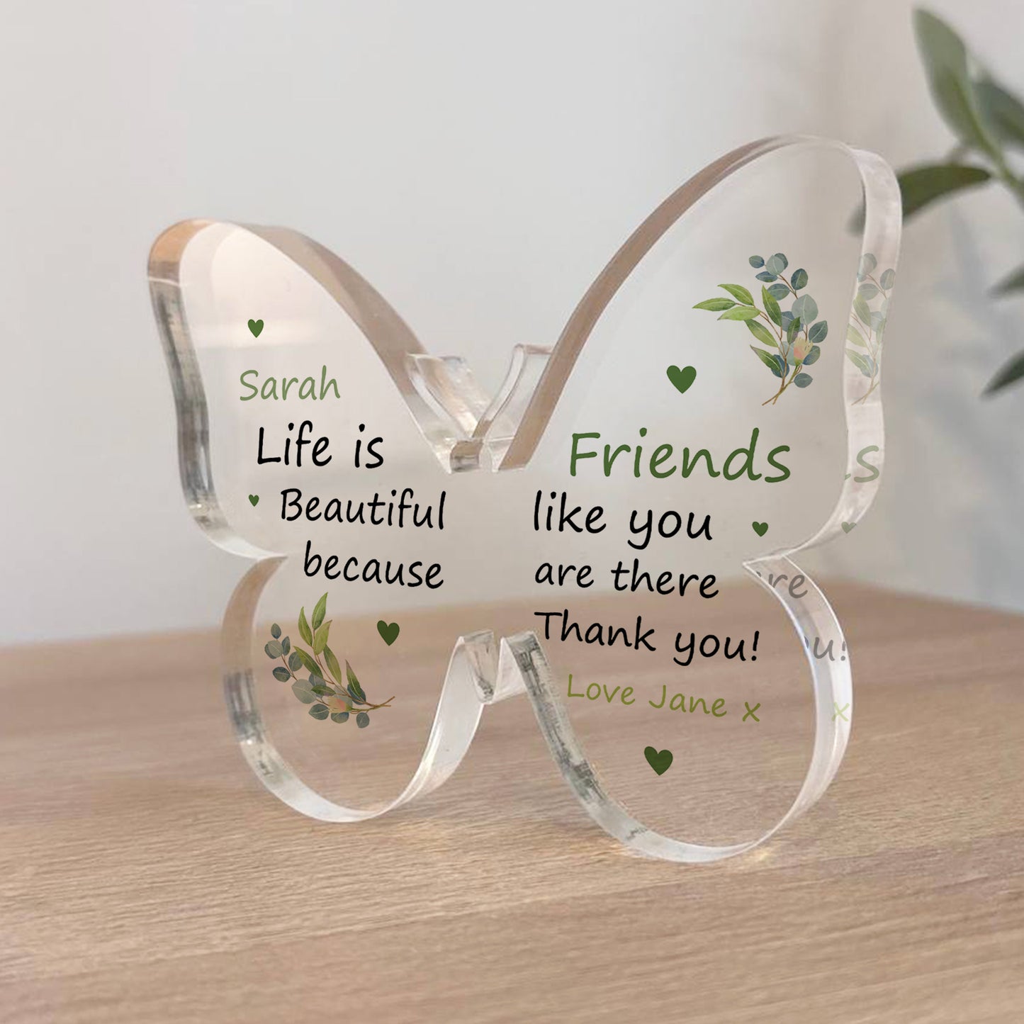 Personalised Gift For Friend Friendship Gifts Acrylic Butterfly