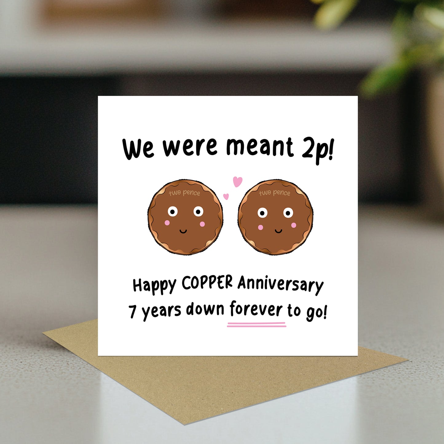 Funny 7th Anniversary Card For Husband Wife Copper Anniversary