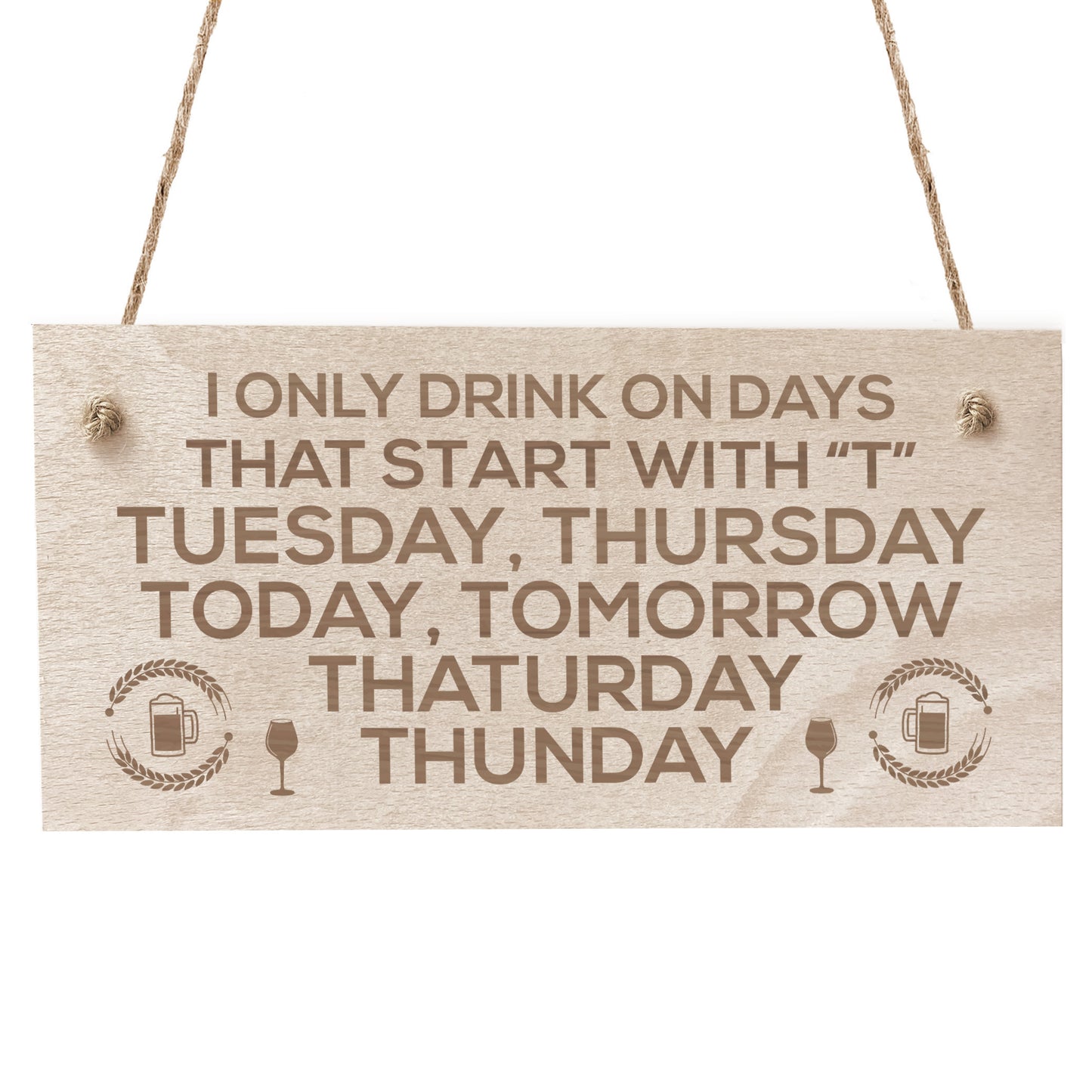 Wooden Hanging Bar Sign For Home Bar Funny Pub Man Cave Sign