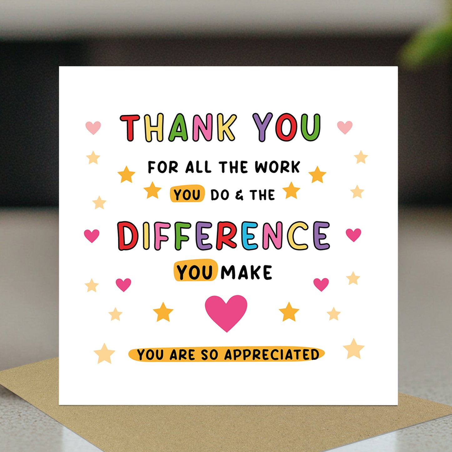 Thank You Card For Teacher Volunteer Colleague Best Friend