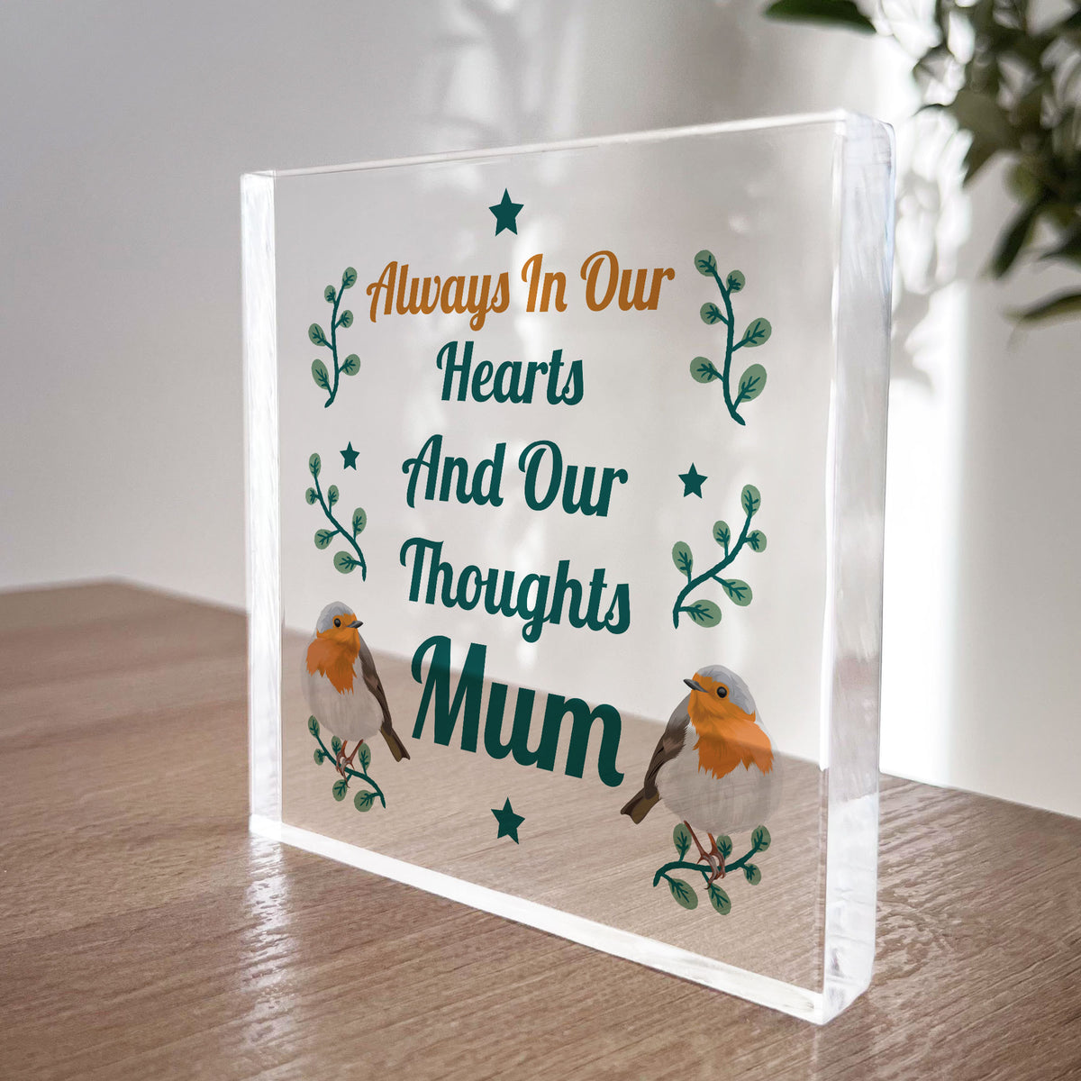 Memorial Plaque For Mum Robin Redbreast In Memory Plaque For Mum