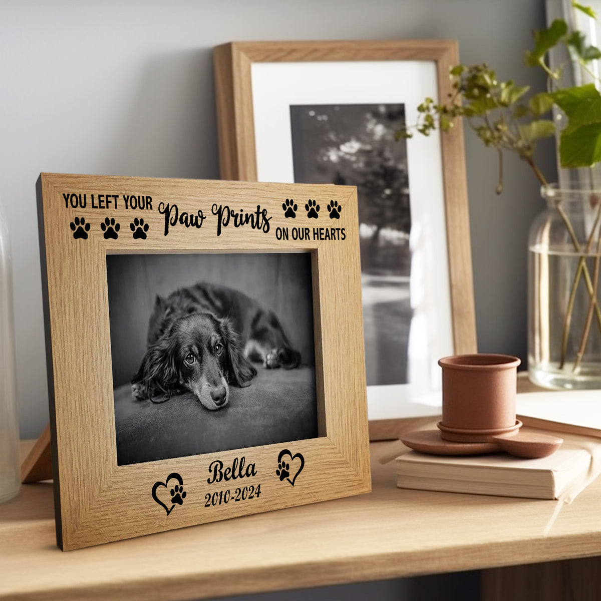 DOG MEMORIAL GIFTS Sympathy Gifts for Loss of Dog Paw Prints 7x5
