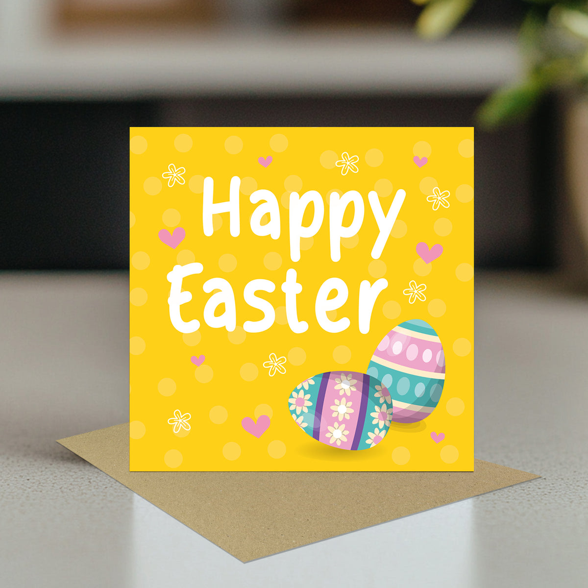 Yellow Easter Card, Bunny Easter Card, Card For Easter