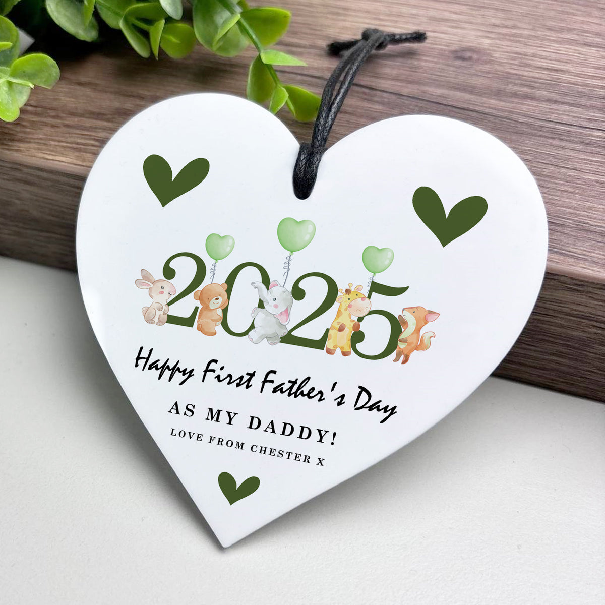 Personalised First Father's Day Heart Gift For Daddy New Dad