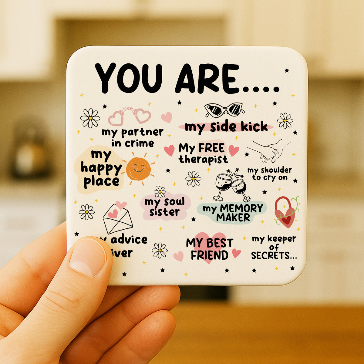 Christmas Birthday Gift For Best Friend Bestie Coaster