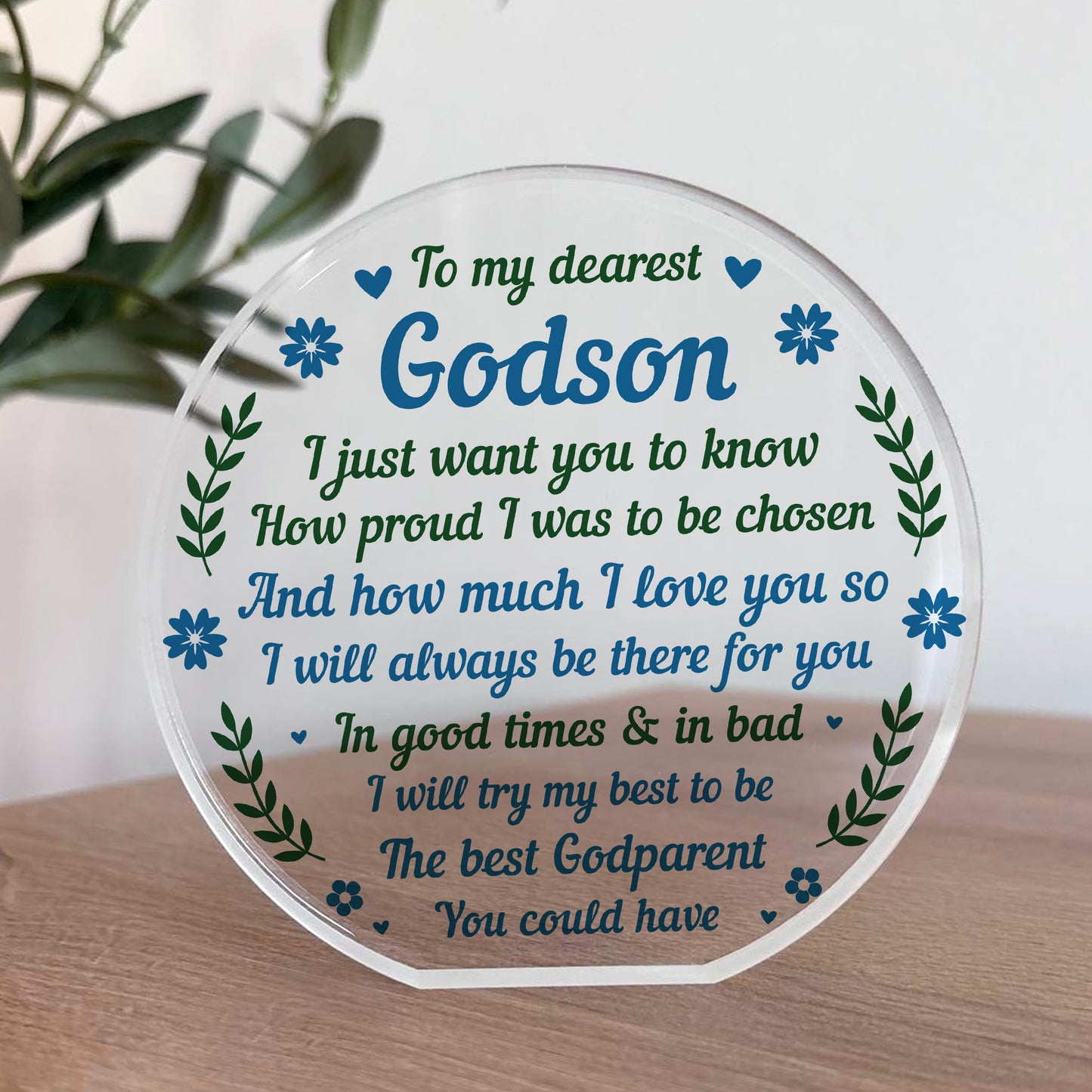 Godson Gifts From Godparents Godson Acrylic Plaque Gifts