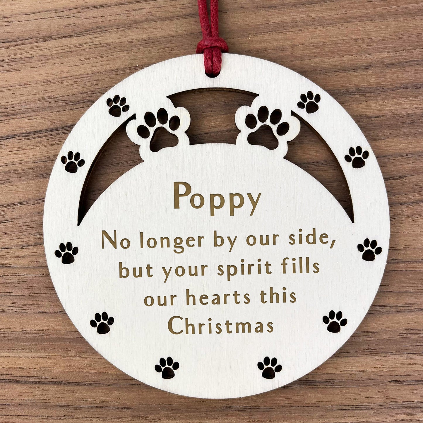 Personalised Pet Memorial Christmas Tree Bauble Decoration