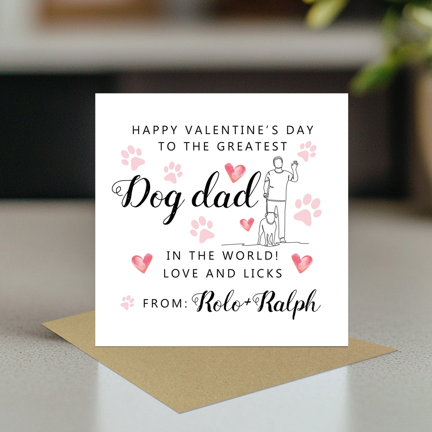 Dog Valentines Card Dog Valentine's Day Card, Personalised Vale
