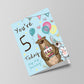 Youre 5 Today Birthday Card Fifth Birthday Card For Grandson Son
