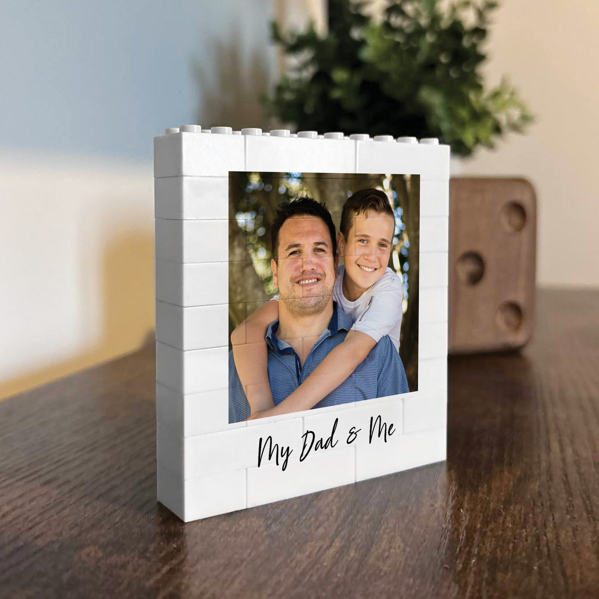 Personalised My Dad & Me Brick Photo Block Gift for Dad