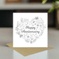 Happy Anniversary Card With Envelope 1st 10th 20th 30th 40th