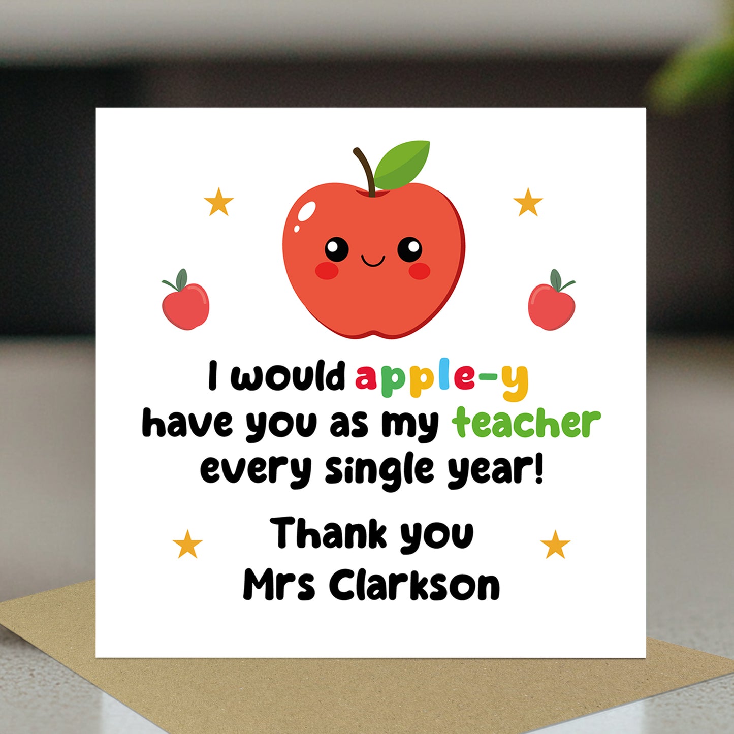 Funny Thank You Card For Teacher Appley Have You As My Teacher