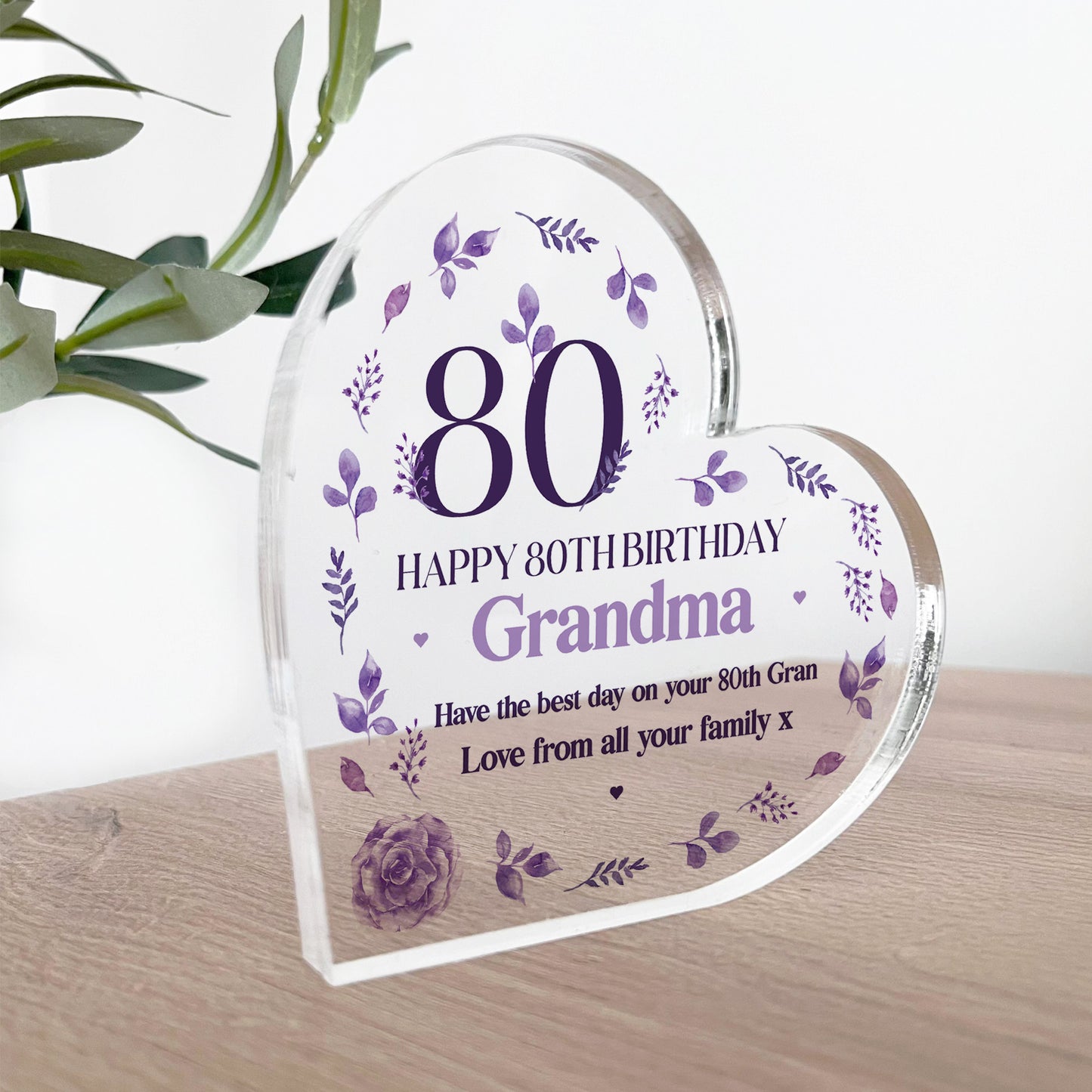 Personalised Happy 80th Birthday Gift For Mum Nan Nanny Grandma