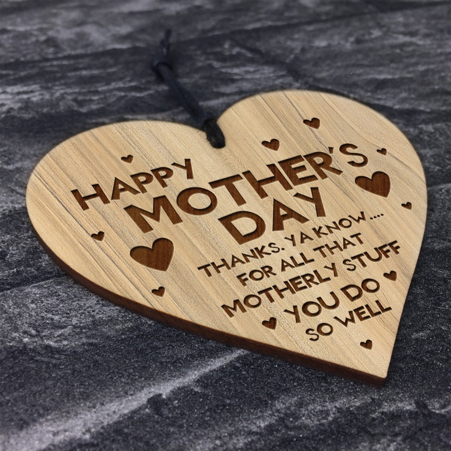 FUNNY Gift For Mothers Day Wood Heart Mum Gift From Daughter Son