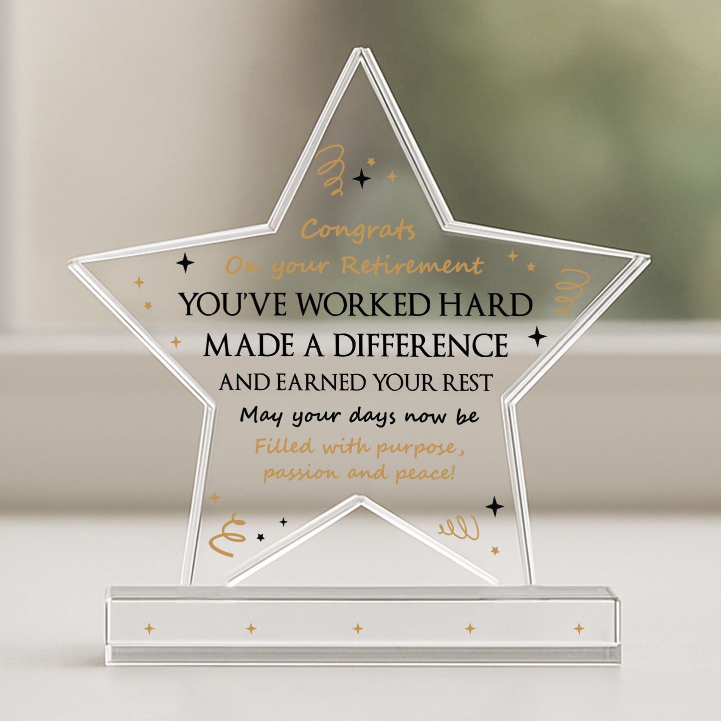 Congratulations Retirement Gifts for Women Men Acrylic Star