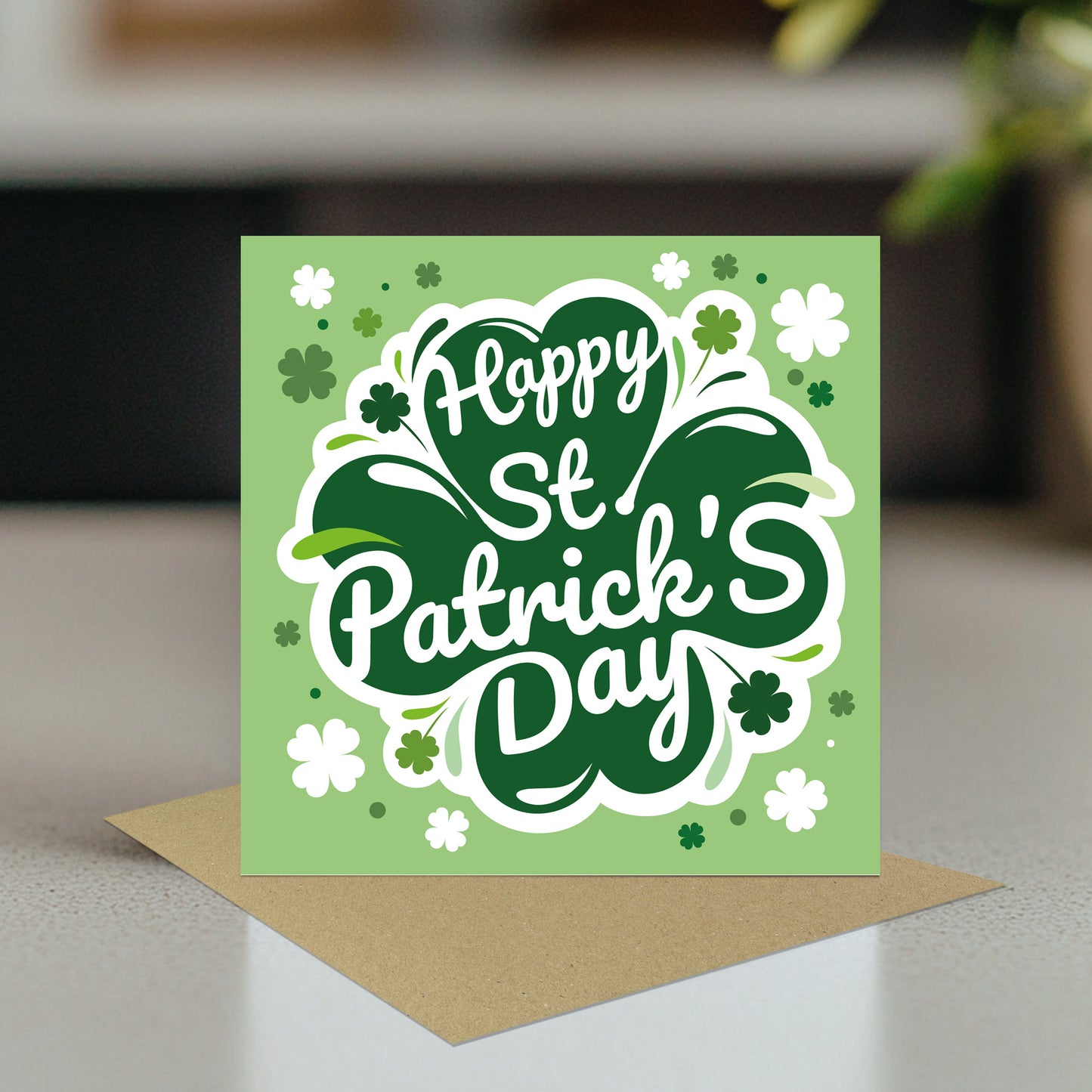 Happy St Patrick’s Day Card Irish Day Card With Shamrock