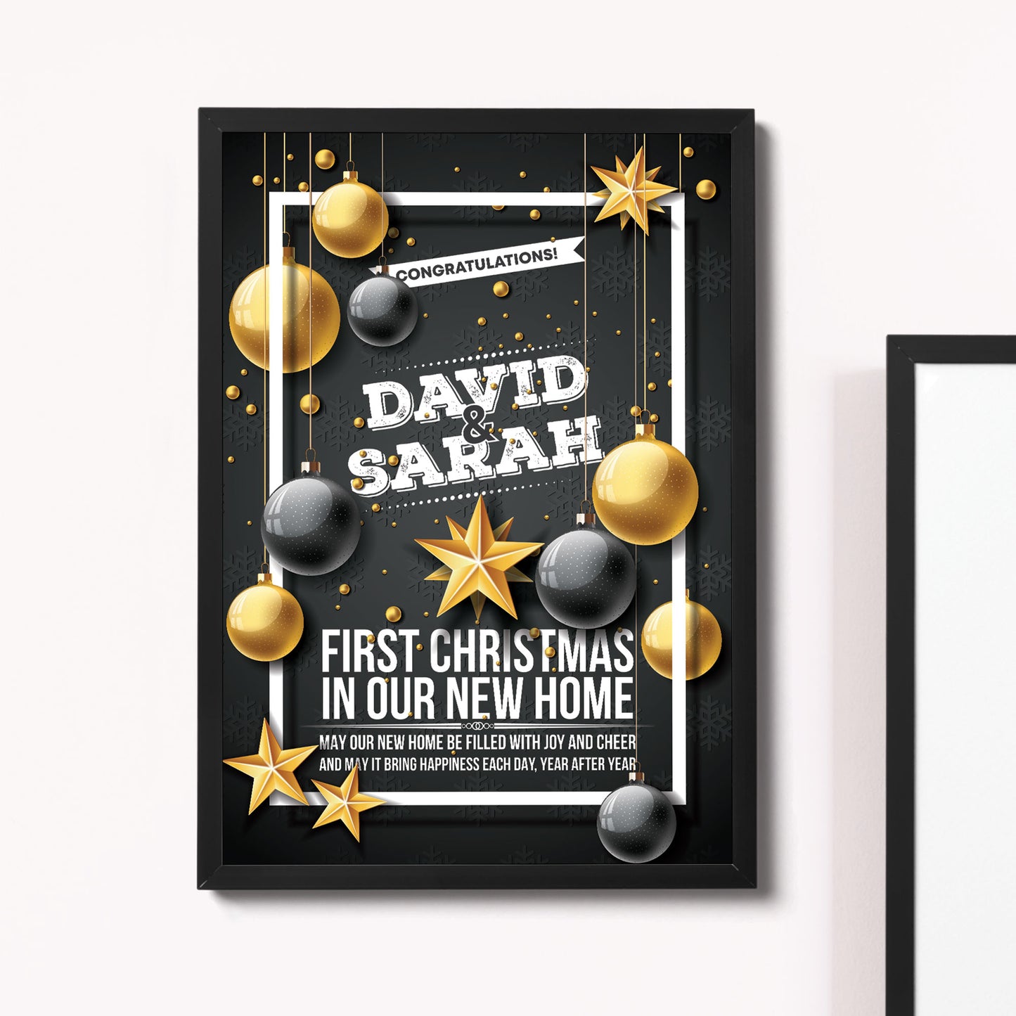 Personalised First Christmas In Our New Home Framed Print Couple