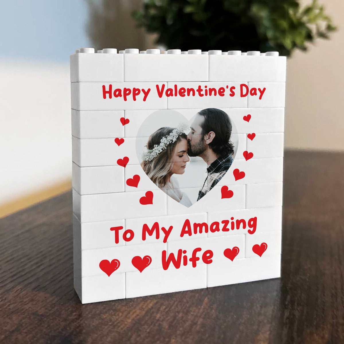 Personalised Valentines Day Gift For Wife Brick Photo Block