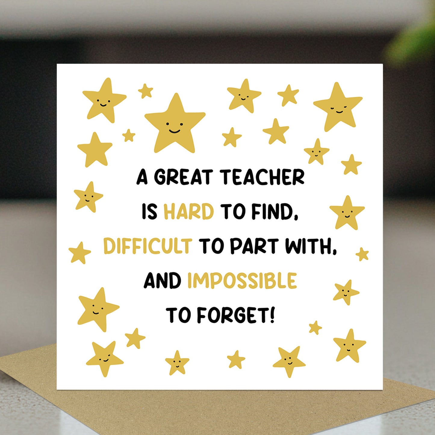 Card For Teacher Great Teacher Card Teacher Appreciation Card