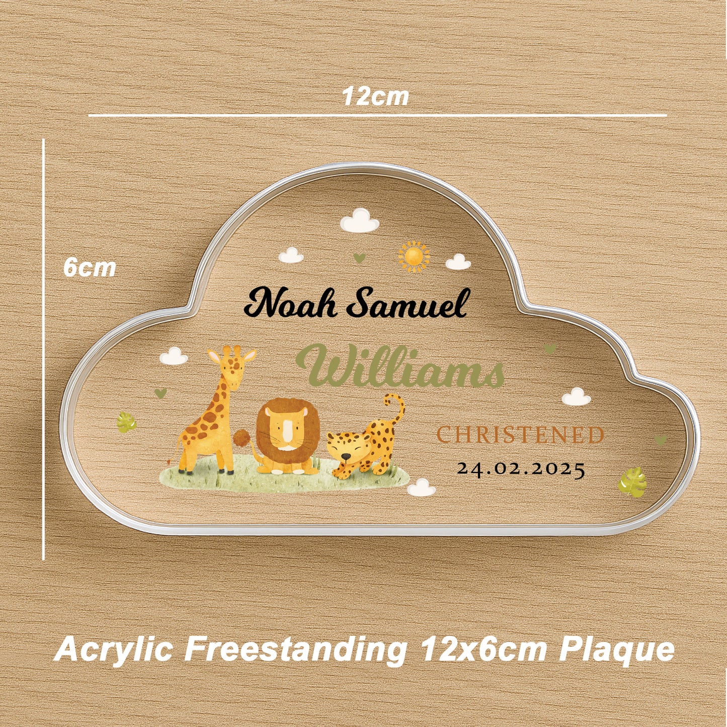 Christening Gift For Baby Boy Cloud Plaque Personalised