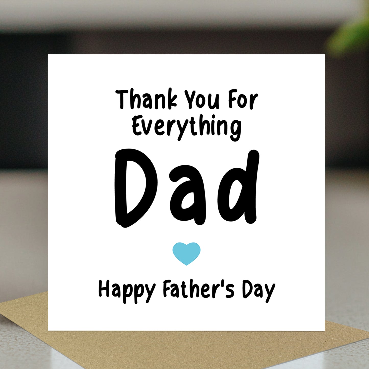 Fathers Day Card For Dad With Kraft Envelope Thank You Card