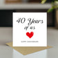 40th Anniversary Card For Husband Wife Grandparents