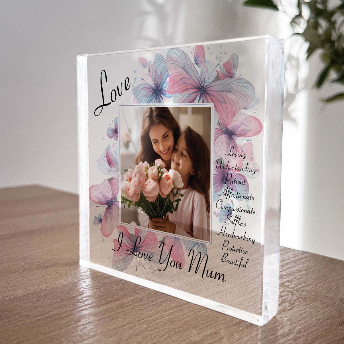 Personalised Mothers Day Birthday Gift For Mum Photo Block