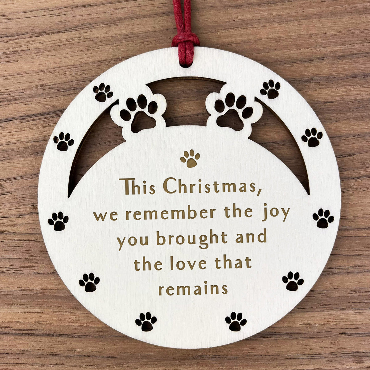 Dog Memorial Bauble Wooden Engraved Tree Decorations For Pets