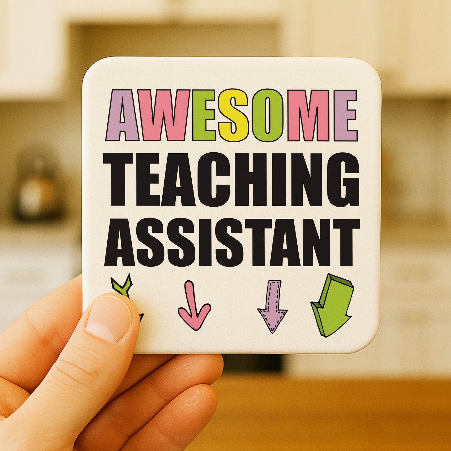 Gift For Teaching Assistant AWESOME TA Coaster Teacher Present