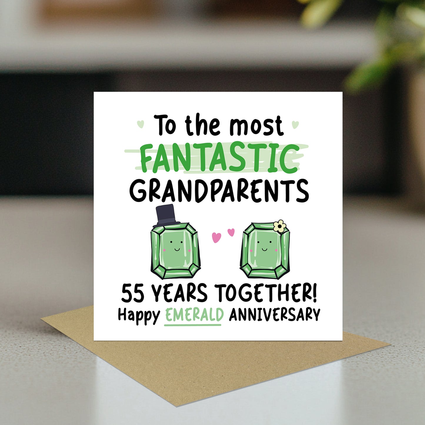 Emerald Anniversary Card for Grandparents 55th Anniversary Card