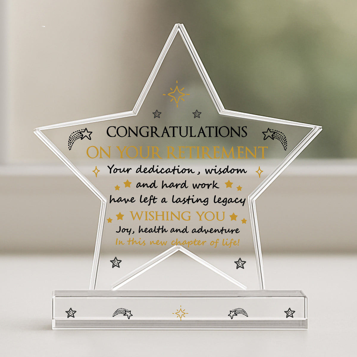 Retirement Gifts for Women Men Unique Acrylic Star Plaque
