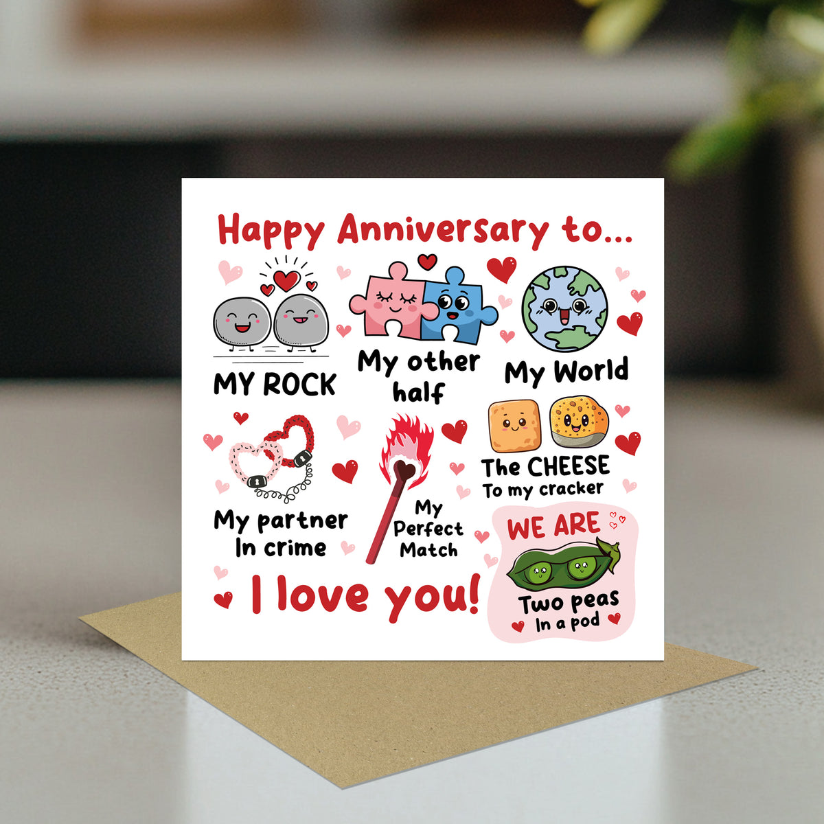 Happy Anniversary To My Rock My Other Half My World Card