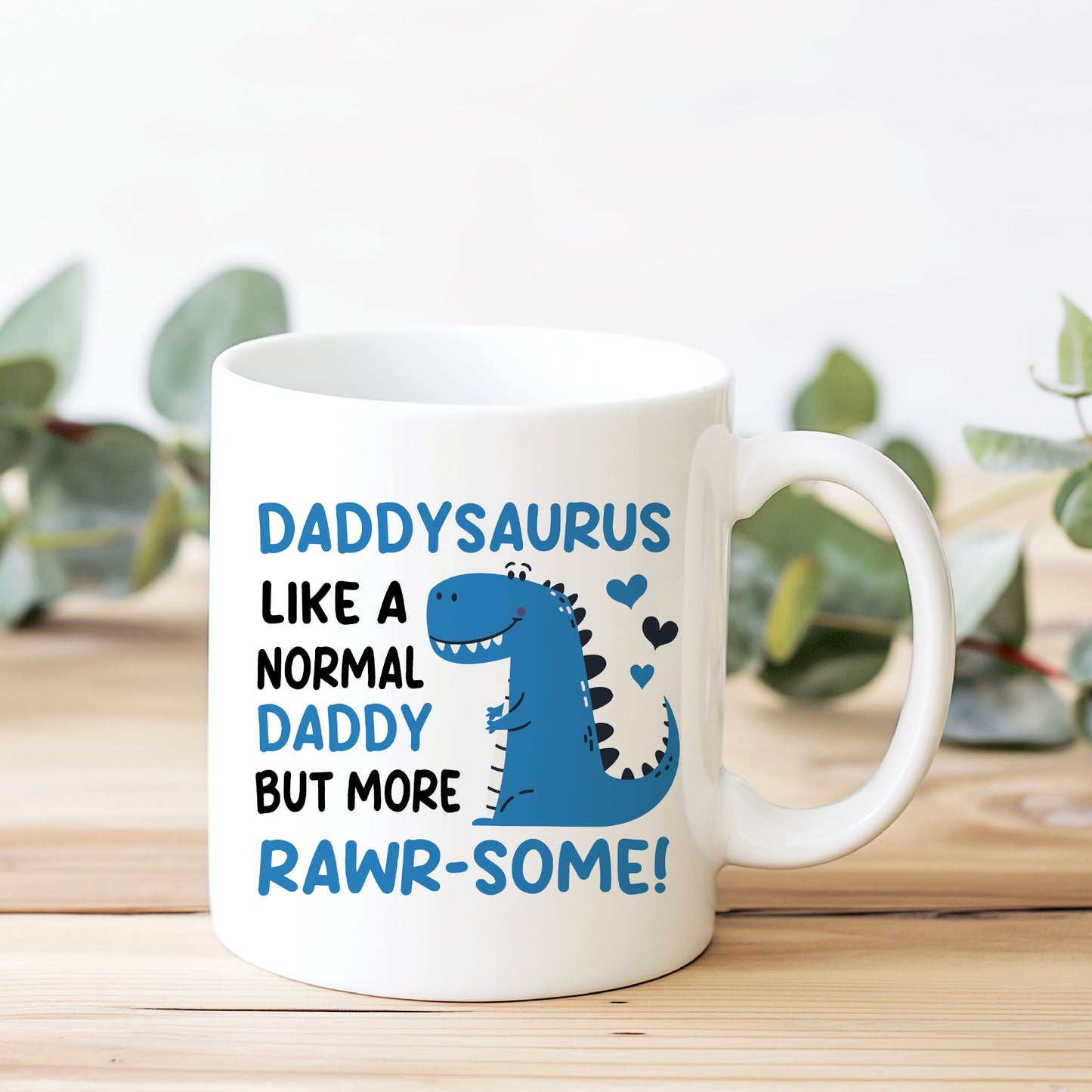 Daddy Ceramic Mug Novelty Daddysaurus Funny Gift For Birthday