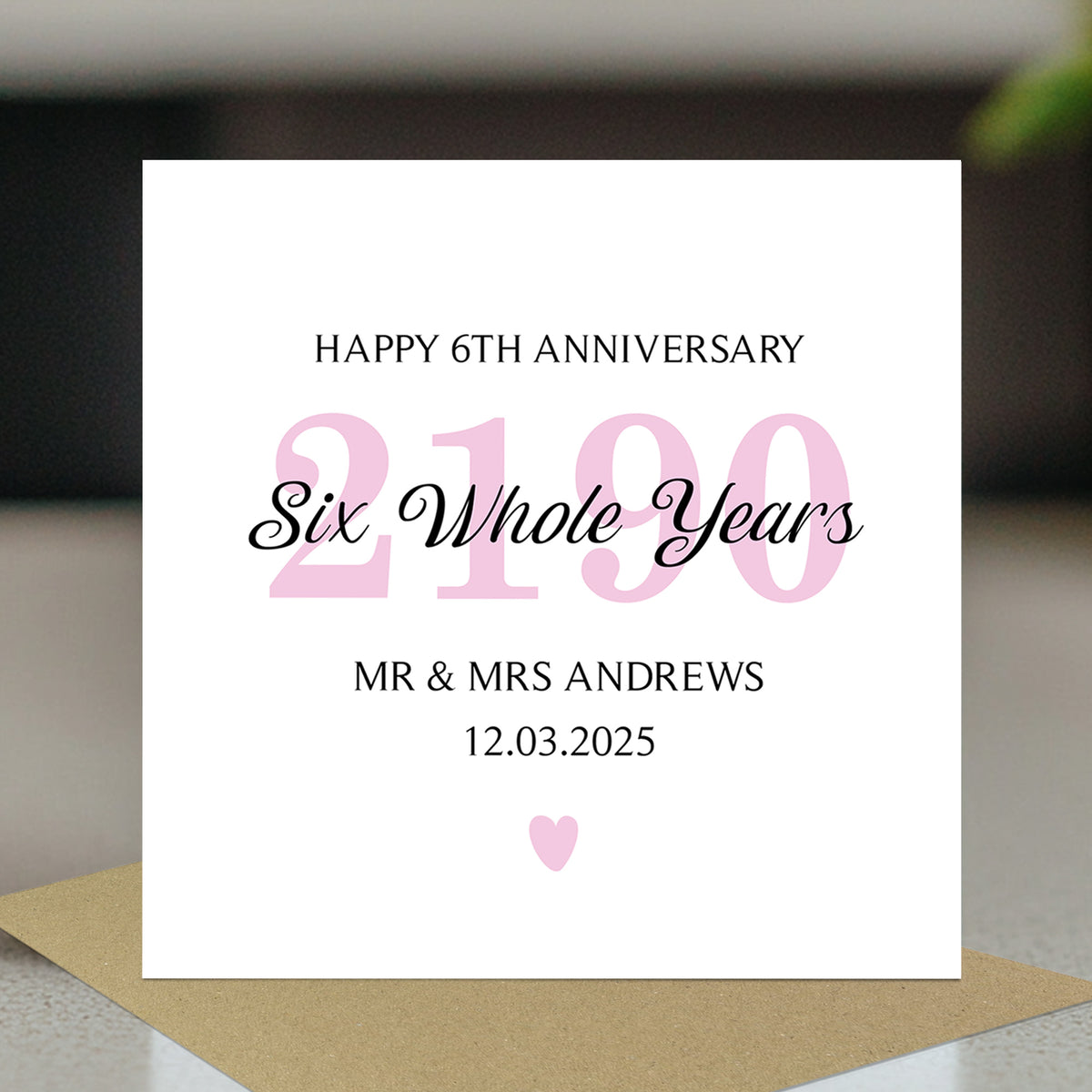 Personalised 6th Wedding Anniversary Card For Husband Wife